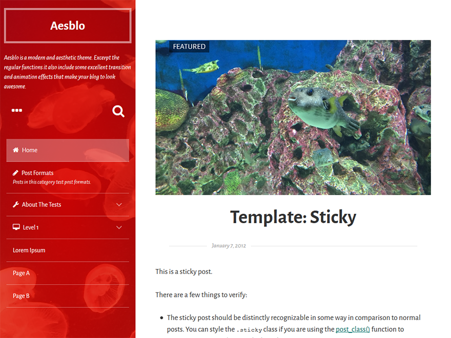 Aesblo theme screenshot