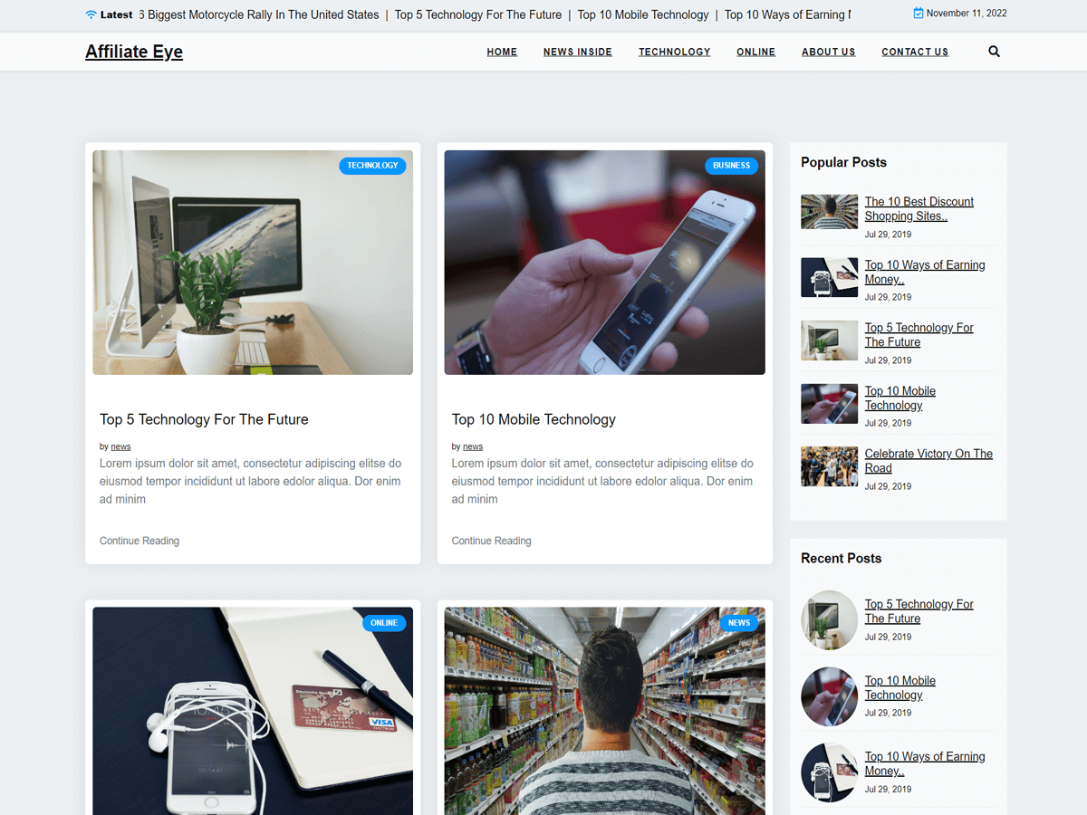 Affiliate Eye theme screenshot
