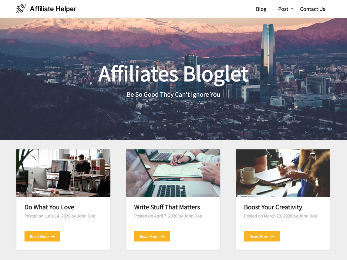 Affiliates Bloglet theme screenshot