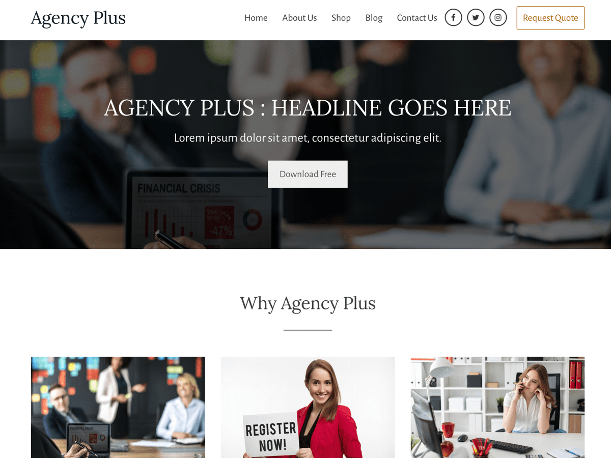 Agency Plus theme screenshot