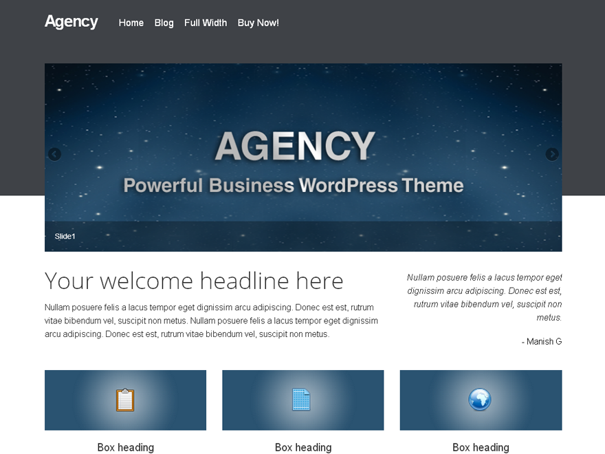 agency theme screenshot
