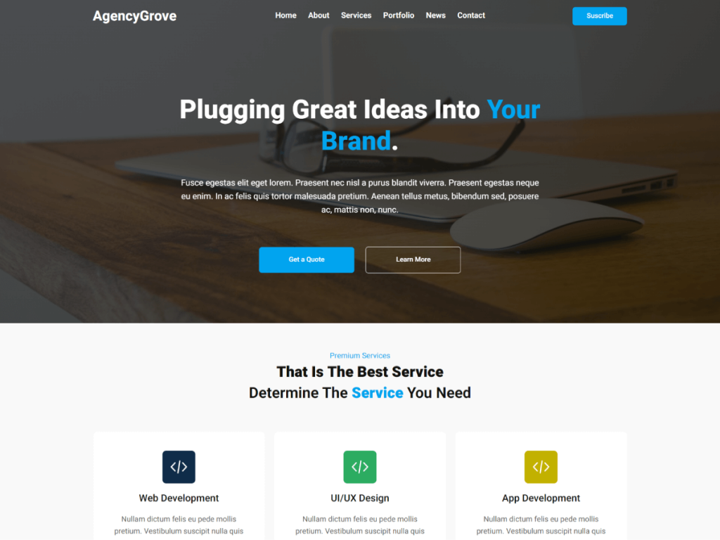 AgencyGrove theme screenshot
