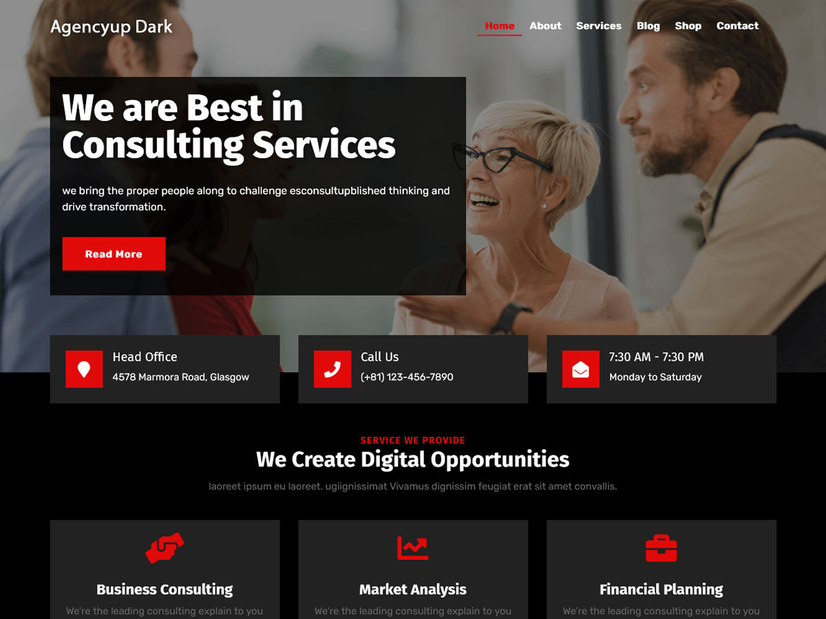Agencyup Dark theme screenshot