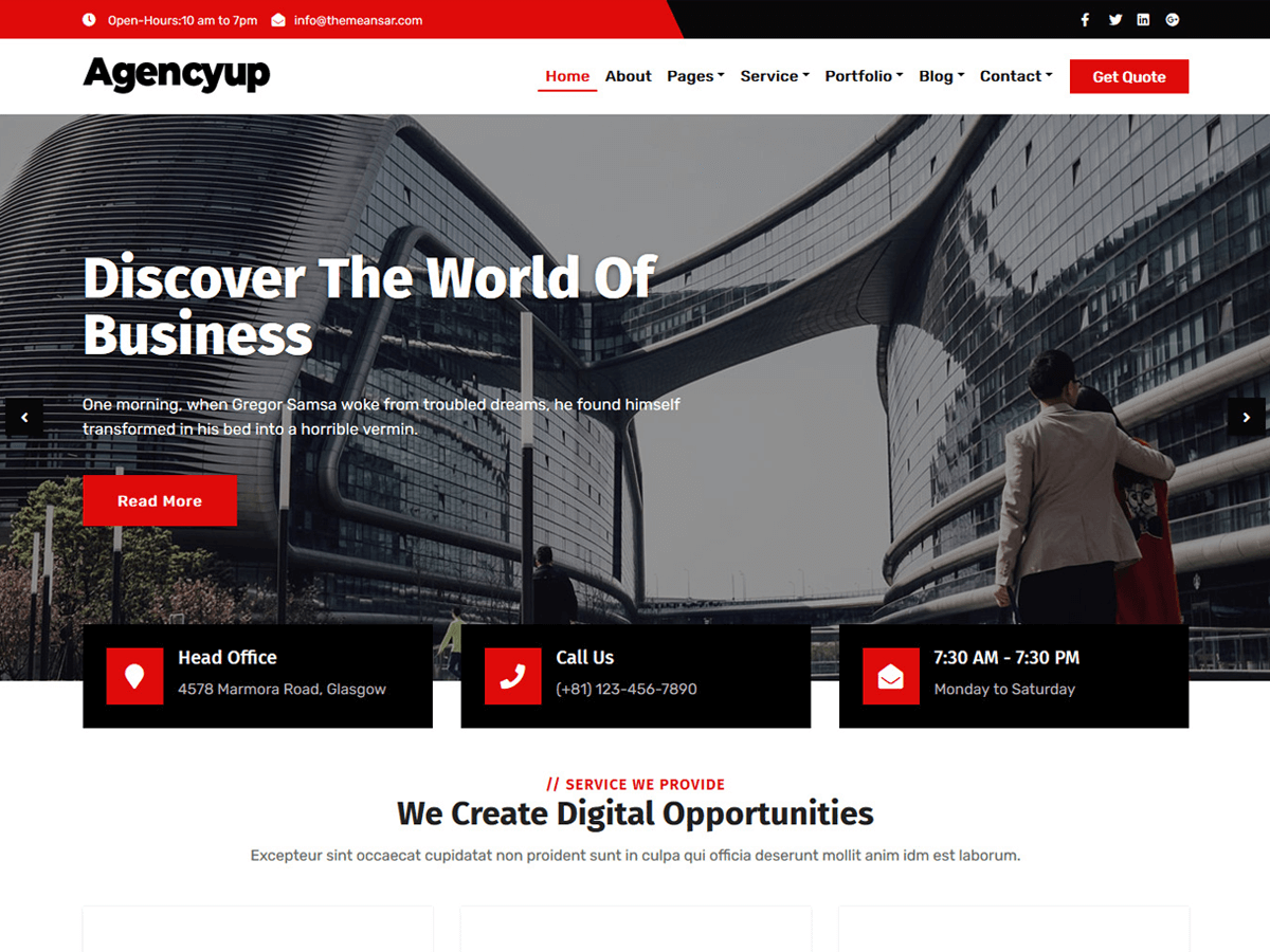 Agencyup theme screenshot