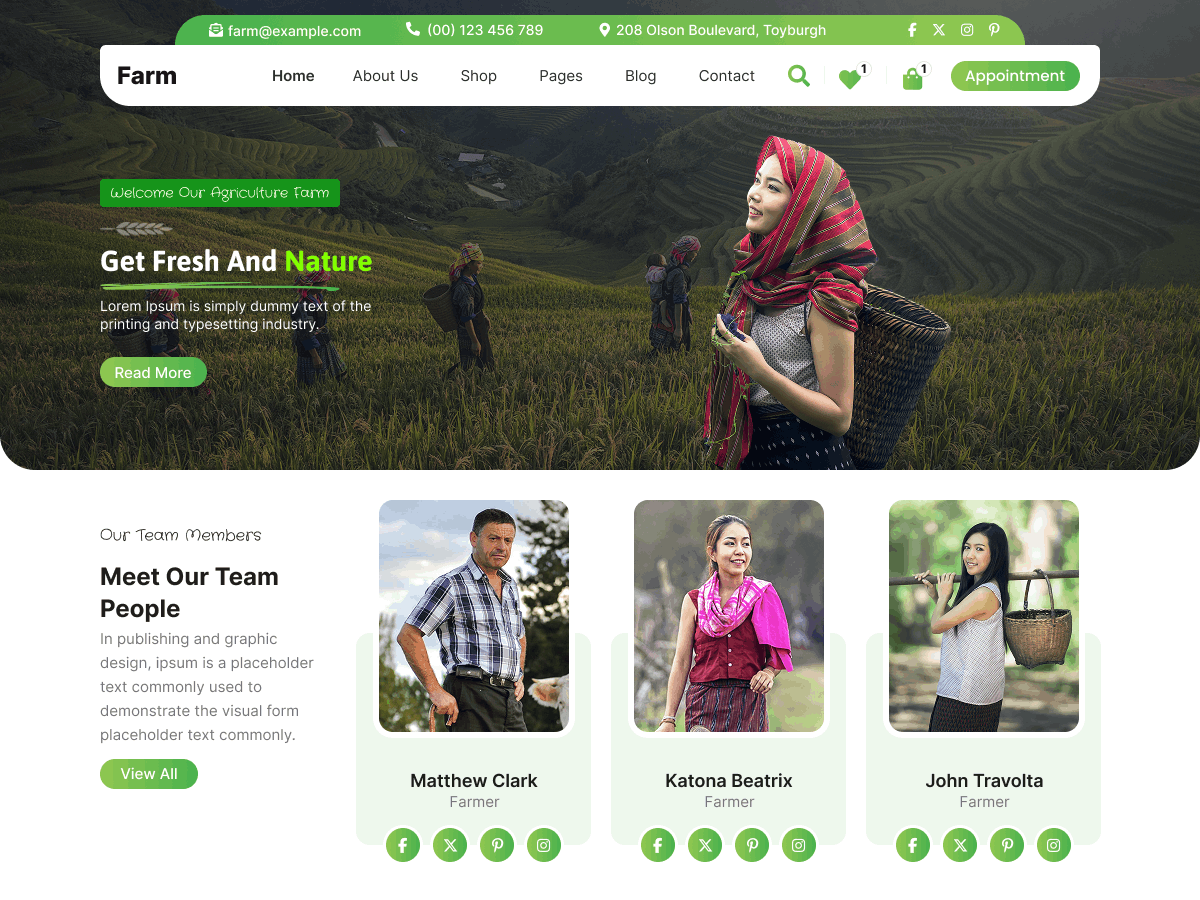 Agriculture Farm Lite theme screenshot