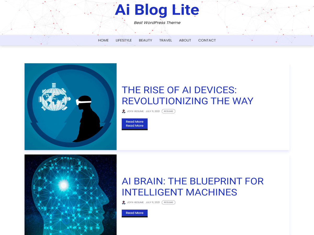 Ai Blog Lite theme screenshot