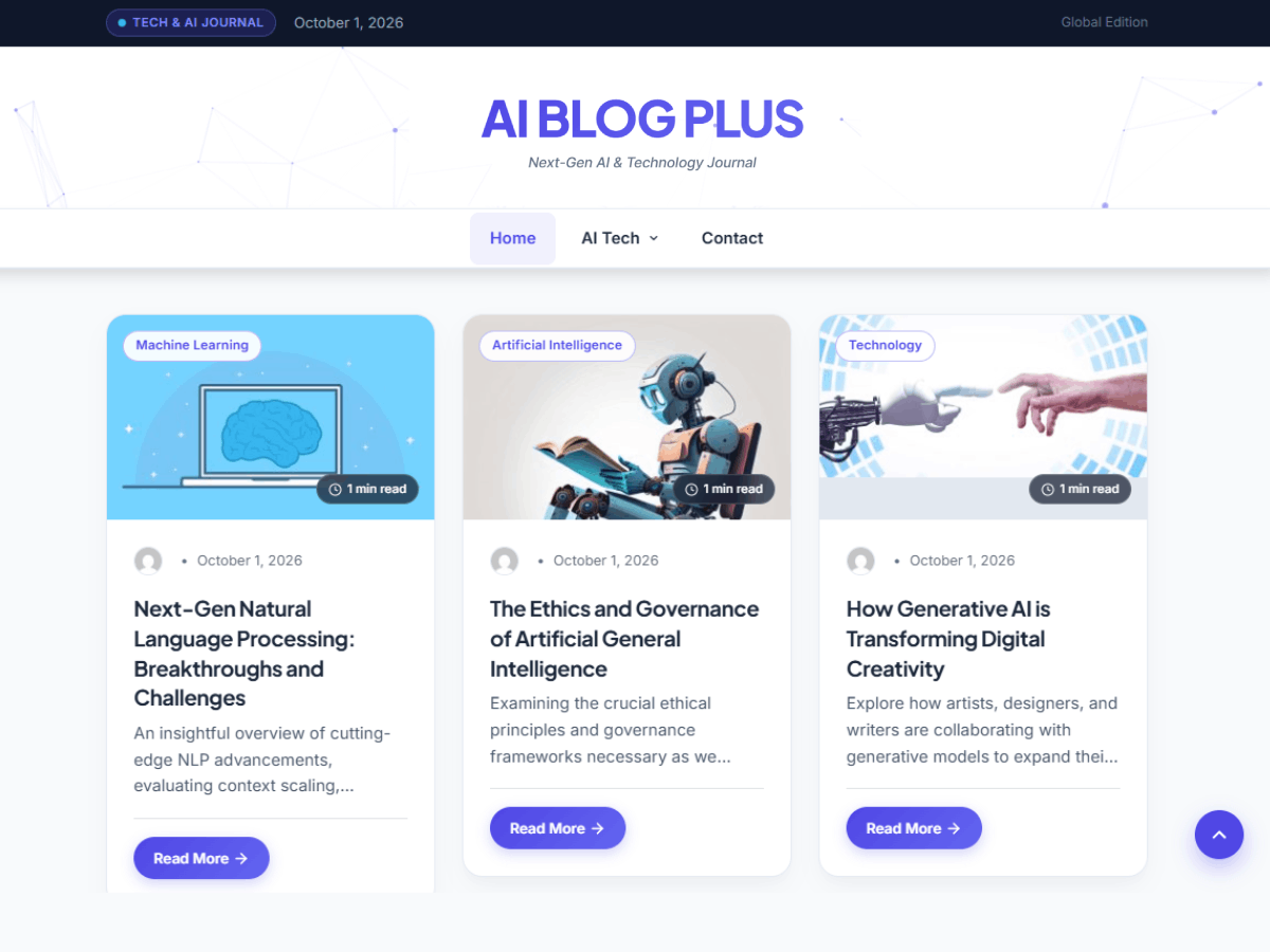 Ai Blog Plus theme screenshot