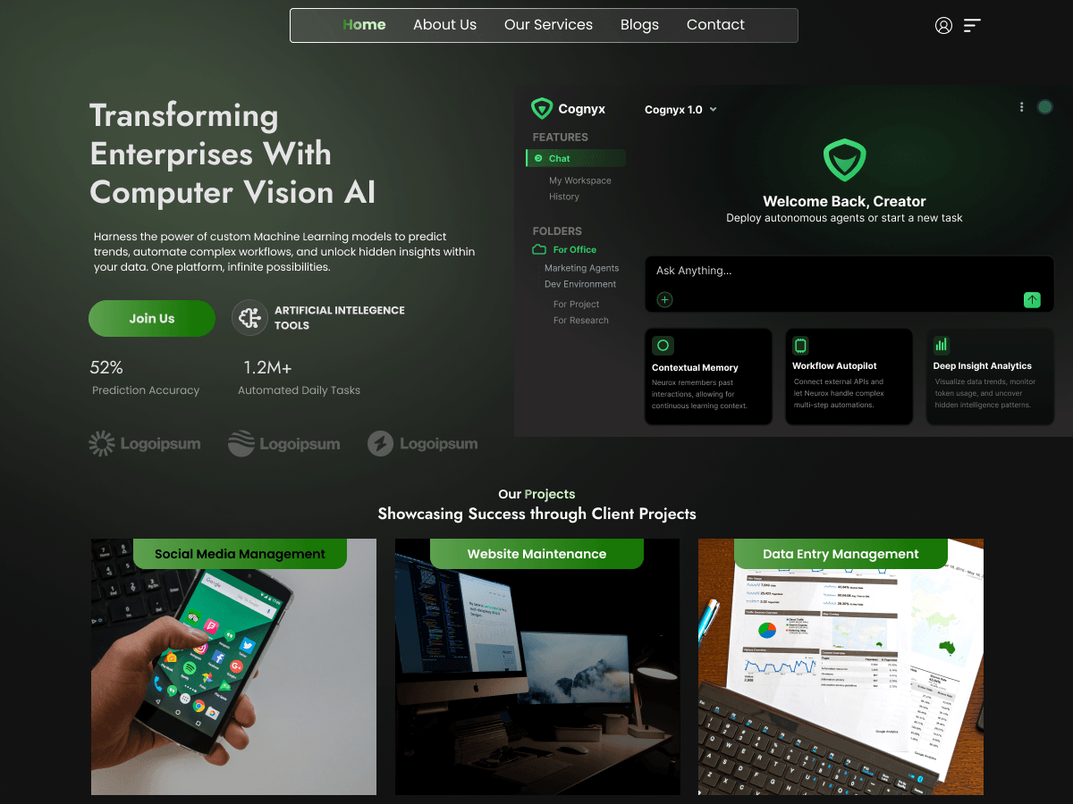 AI Machine Learning theme screenshot