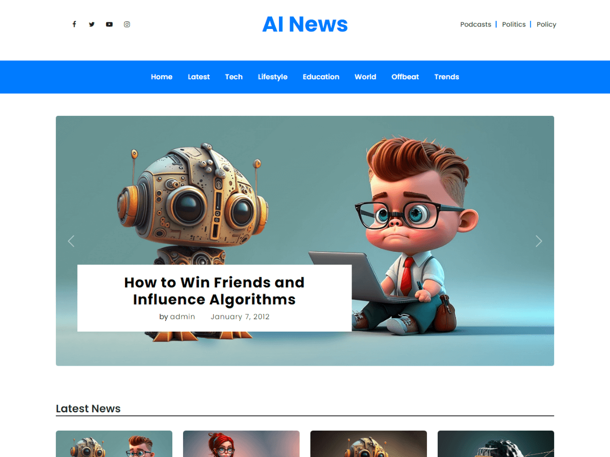 AI News theme screenshot