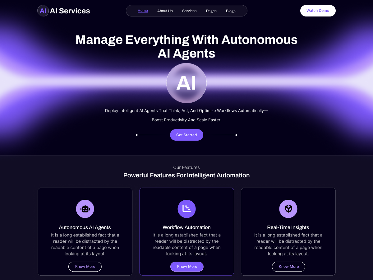 AI Services theme screenshot