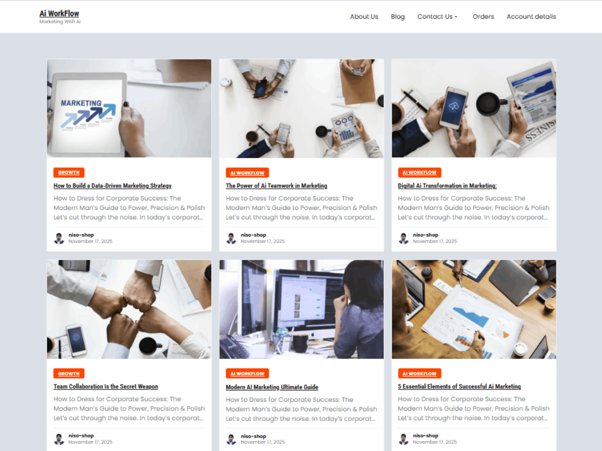 Ai WorkFlow theme screenshot