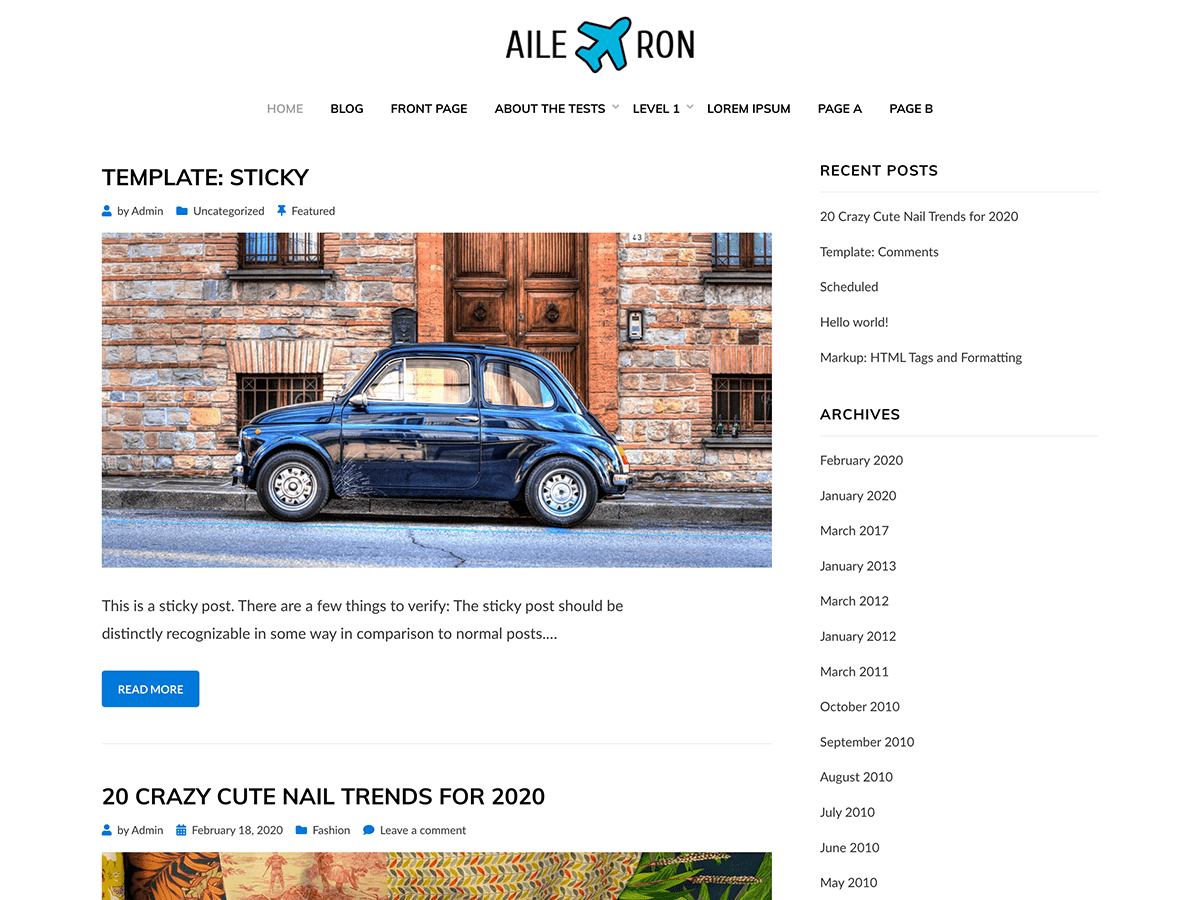 Aileron theme screenshot