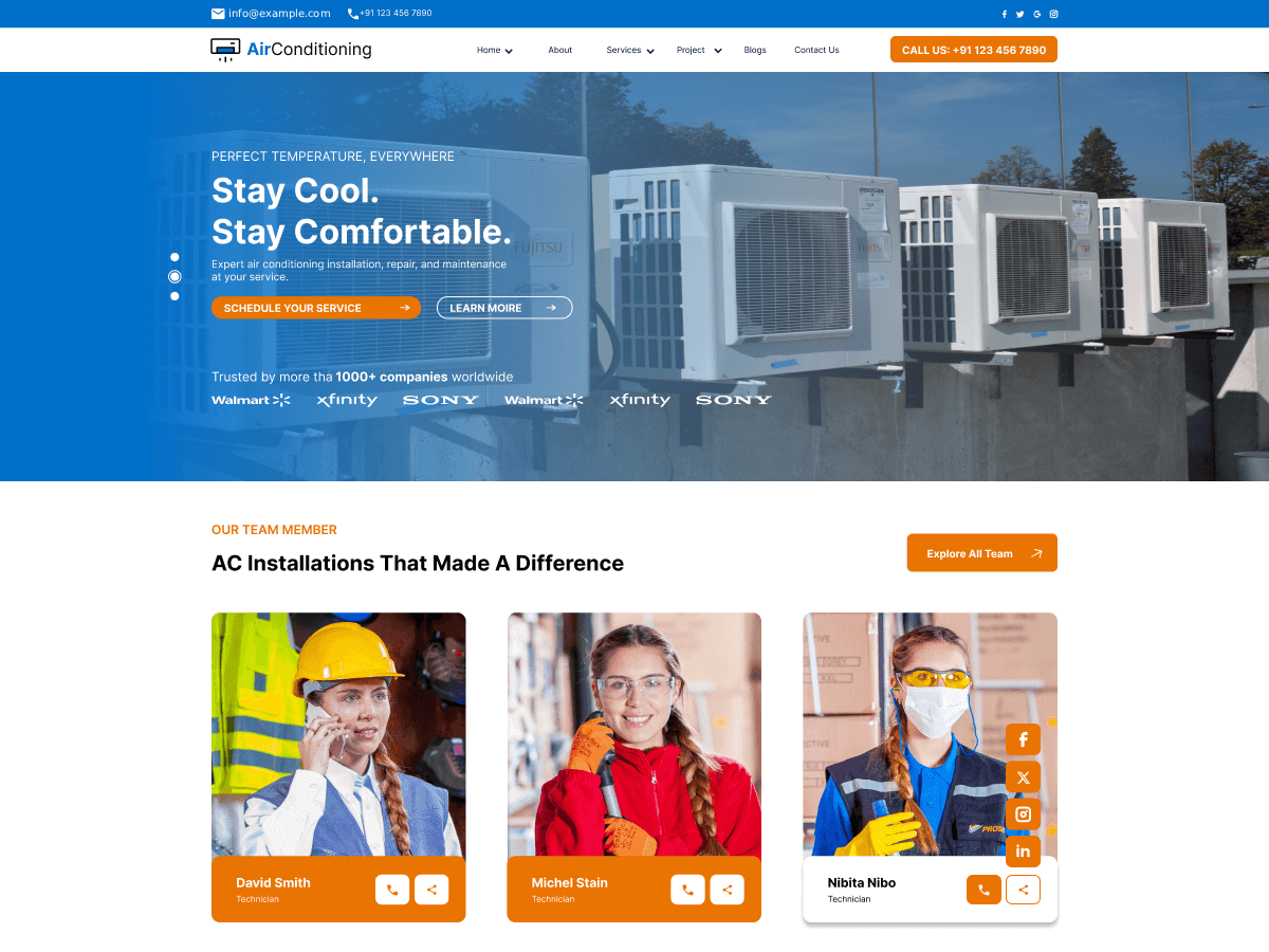 Air Condition Repair theme screenshot