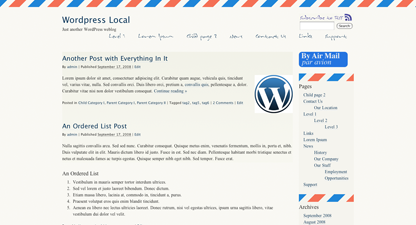 Airmail - par Avion theme screenshot