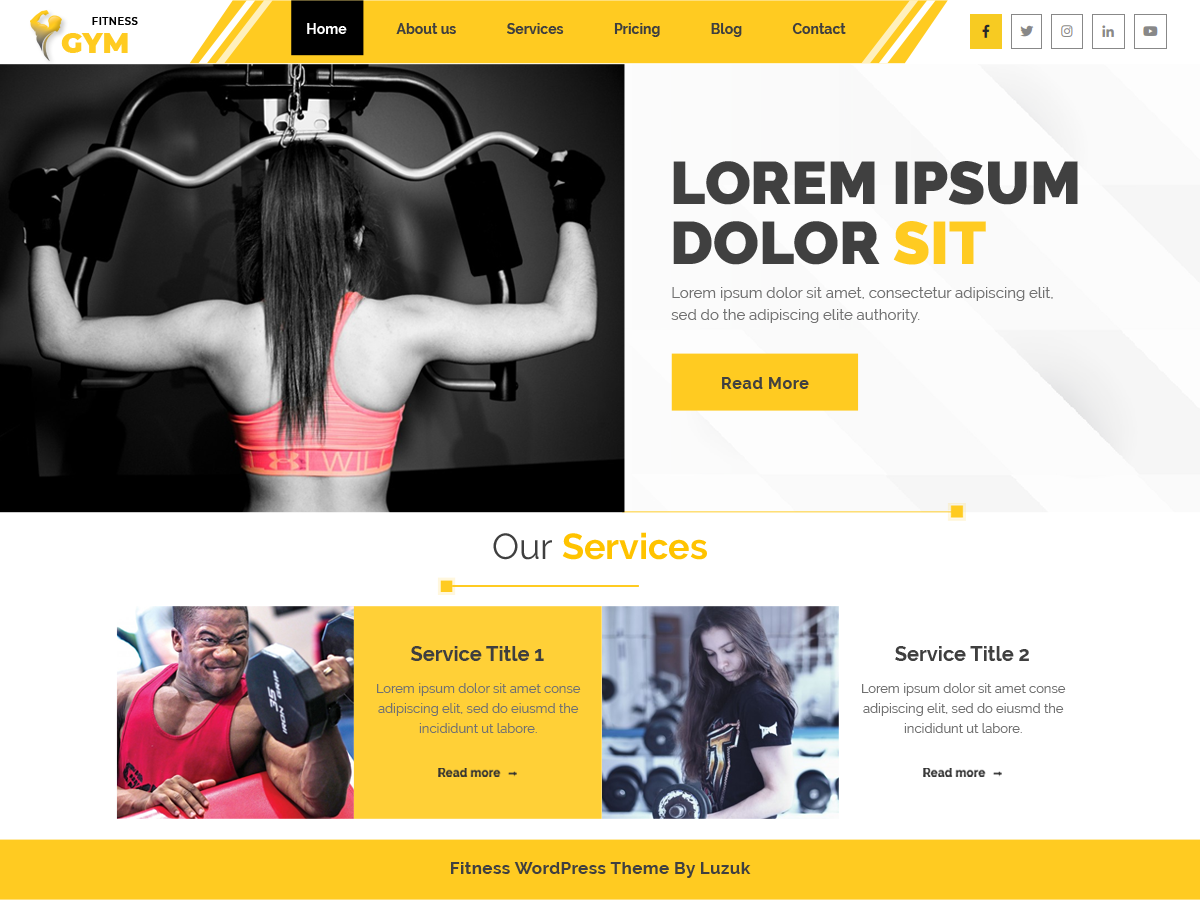 Akhada Fitness Gym theme screenshot
