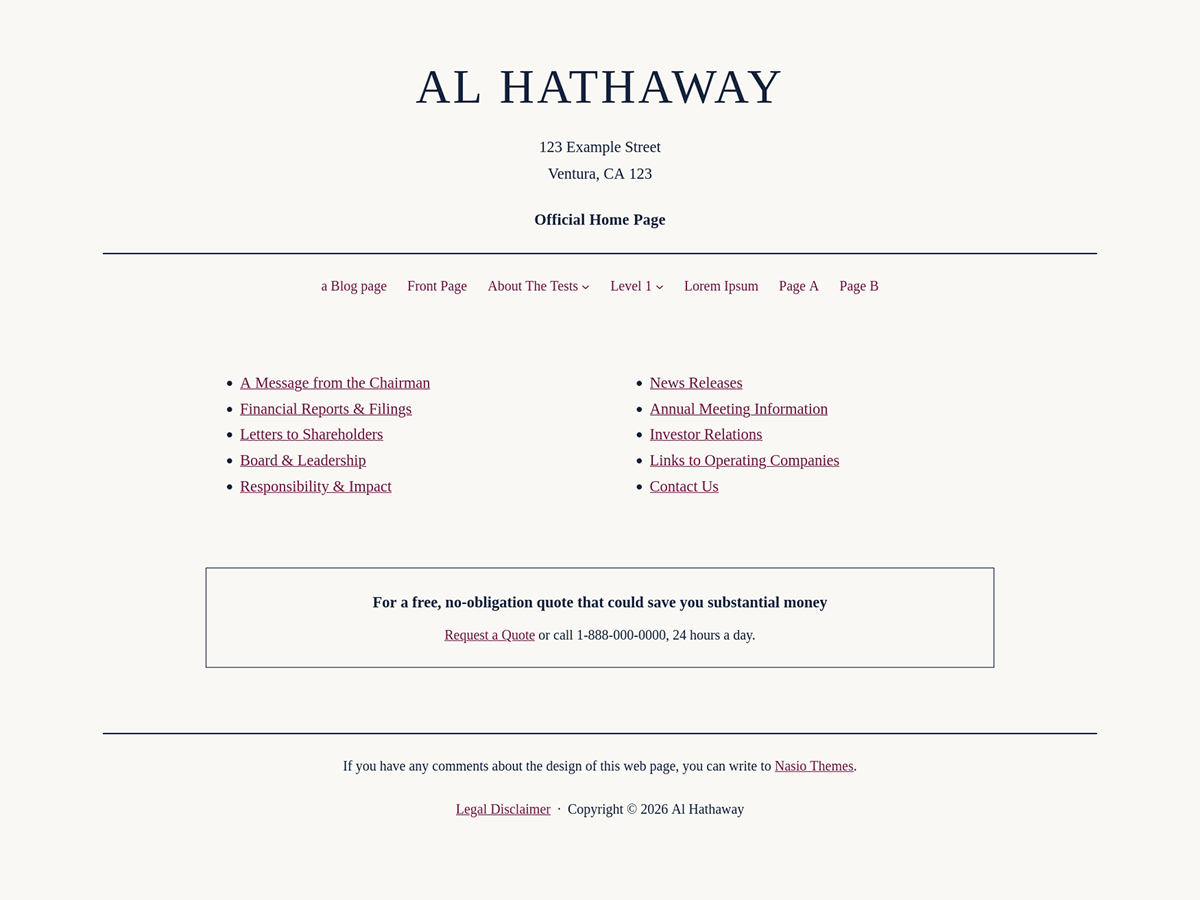 Al Hathaway theme screenshot