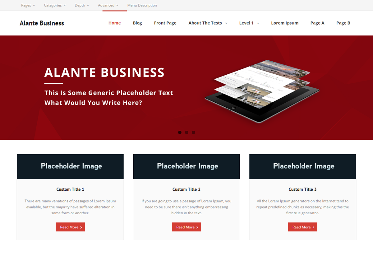 Alante Business theme screenshot