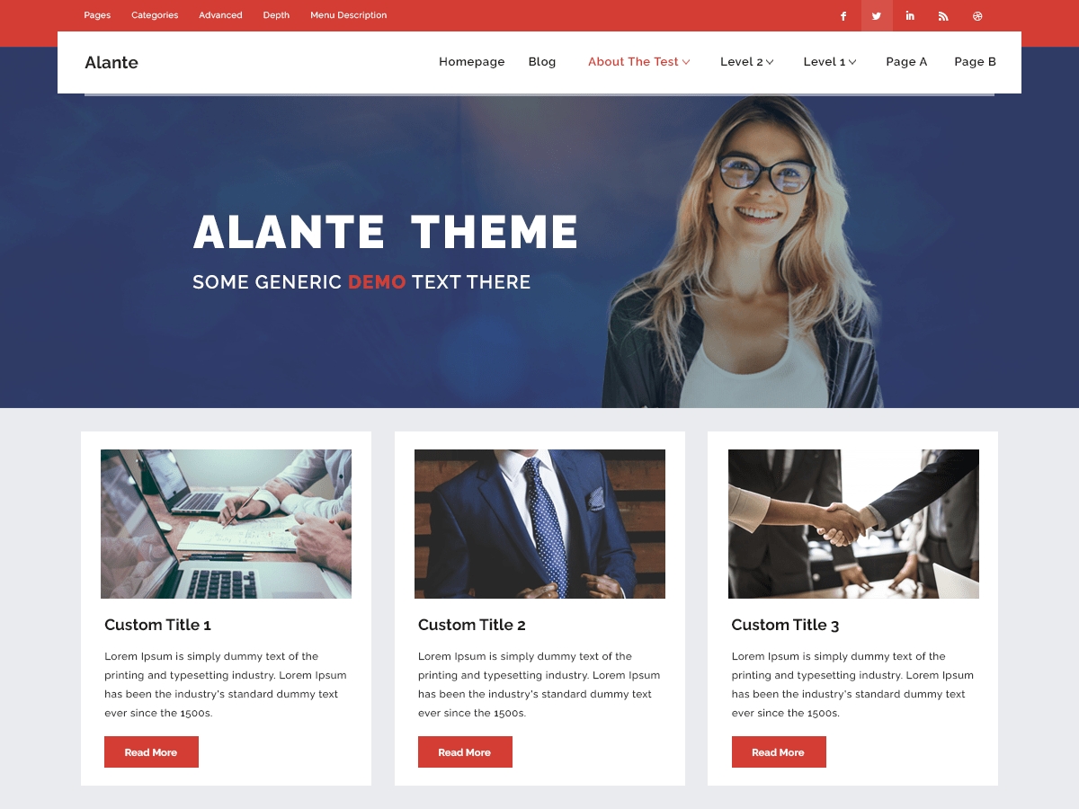 Alante Corp theme screenshot