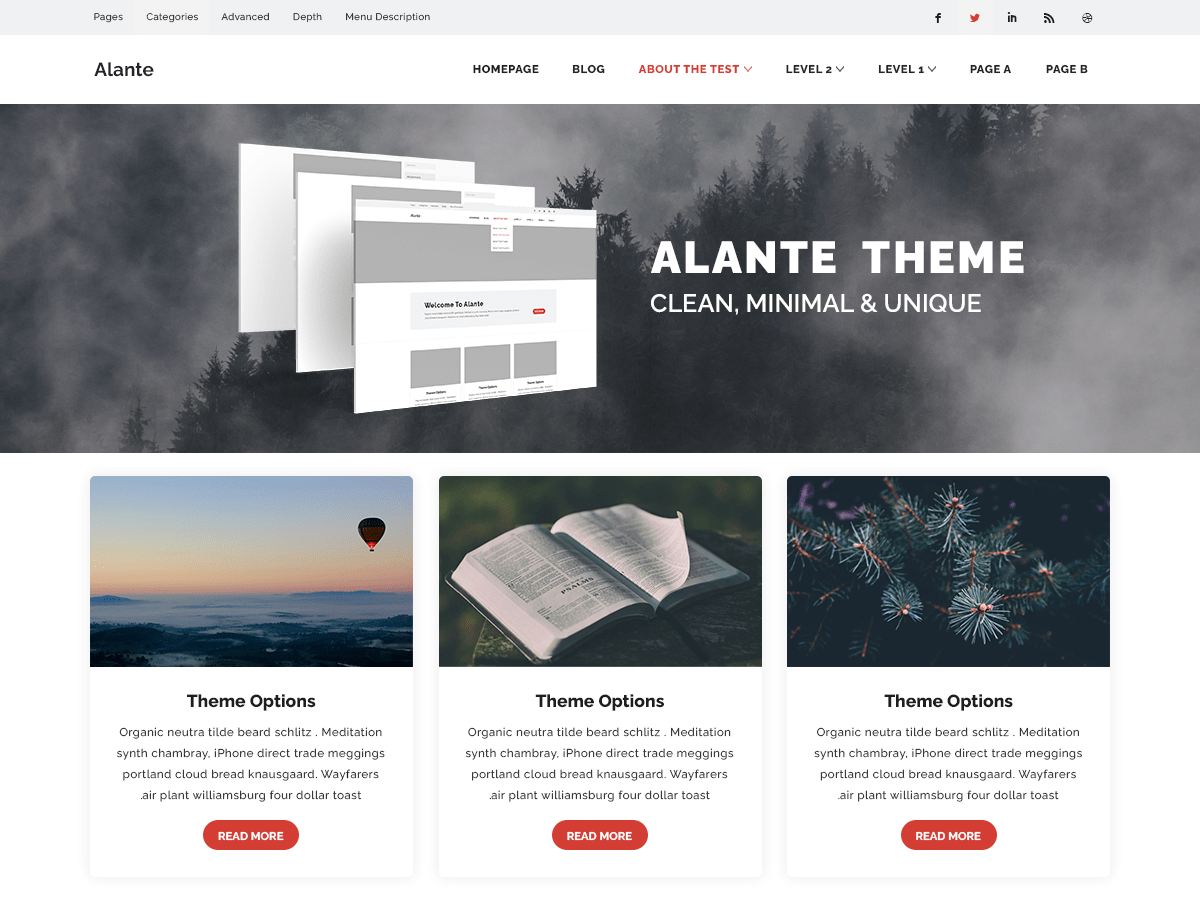 Alante eBlog theme screenshot