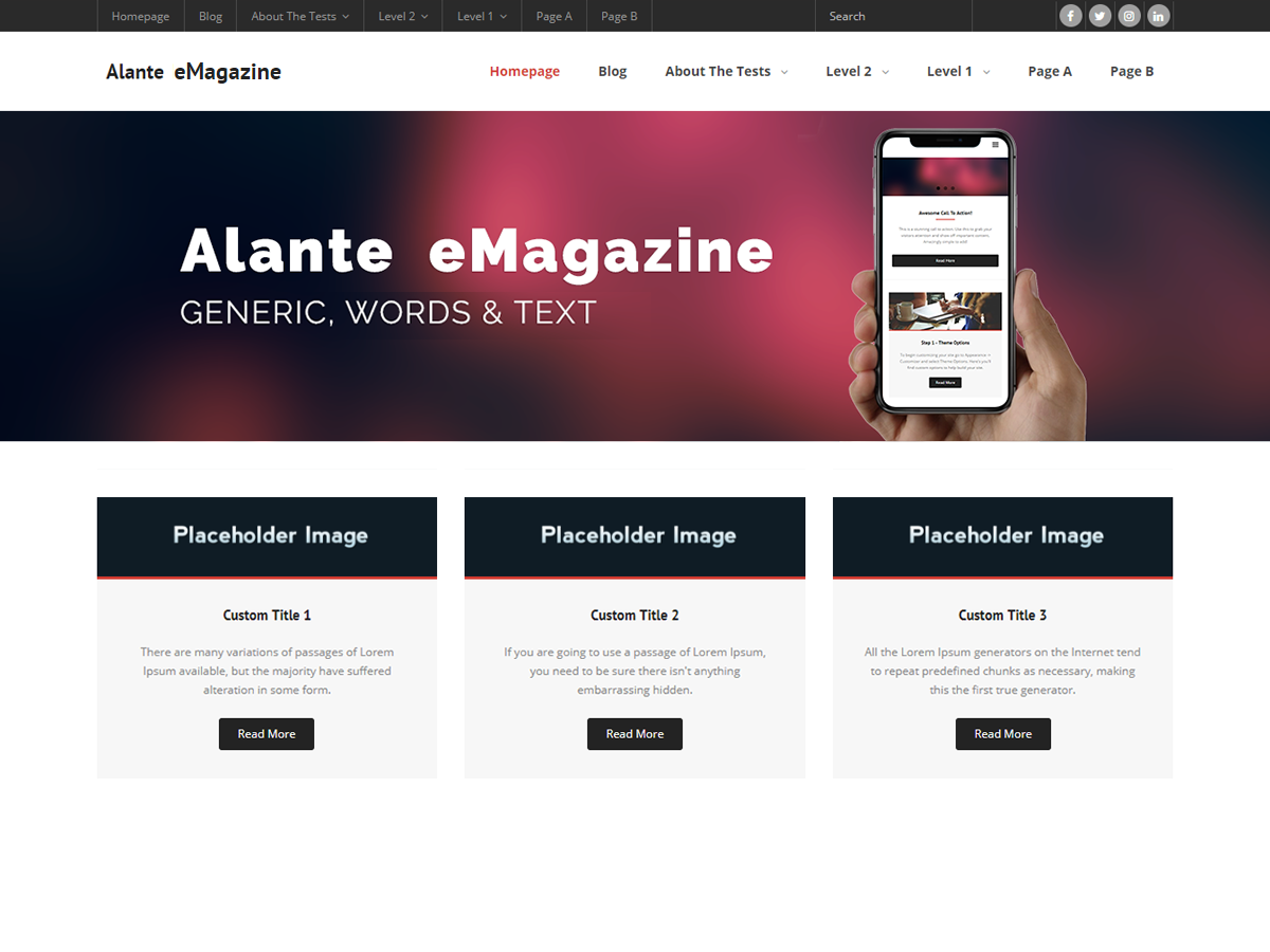 Alante eMagazine theme screenshot