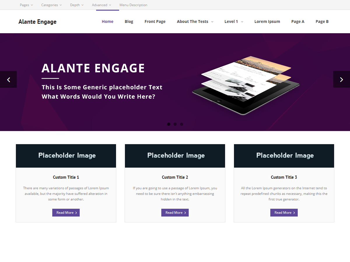 Alante Engage theme screenshot