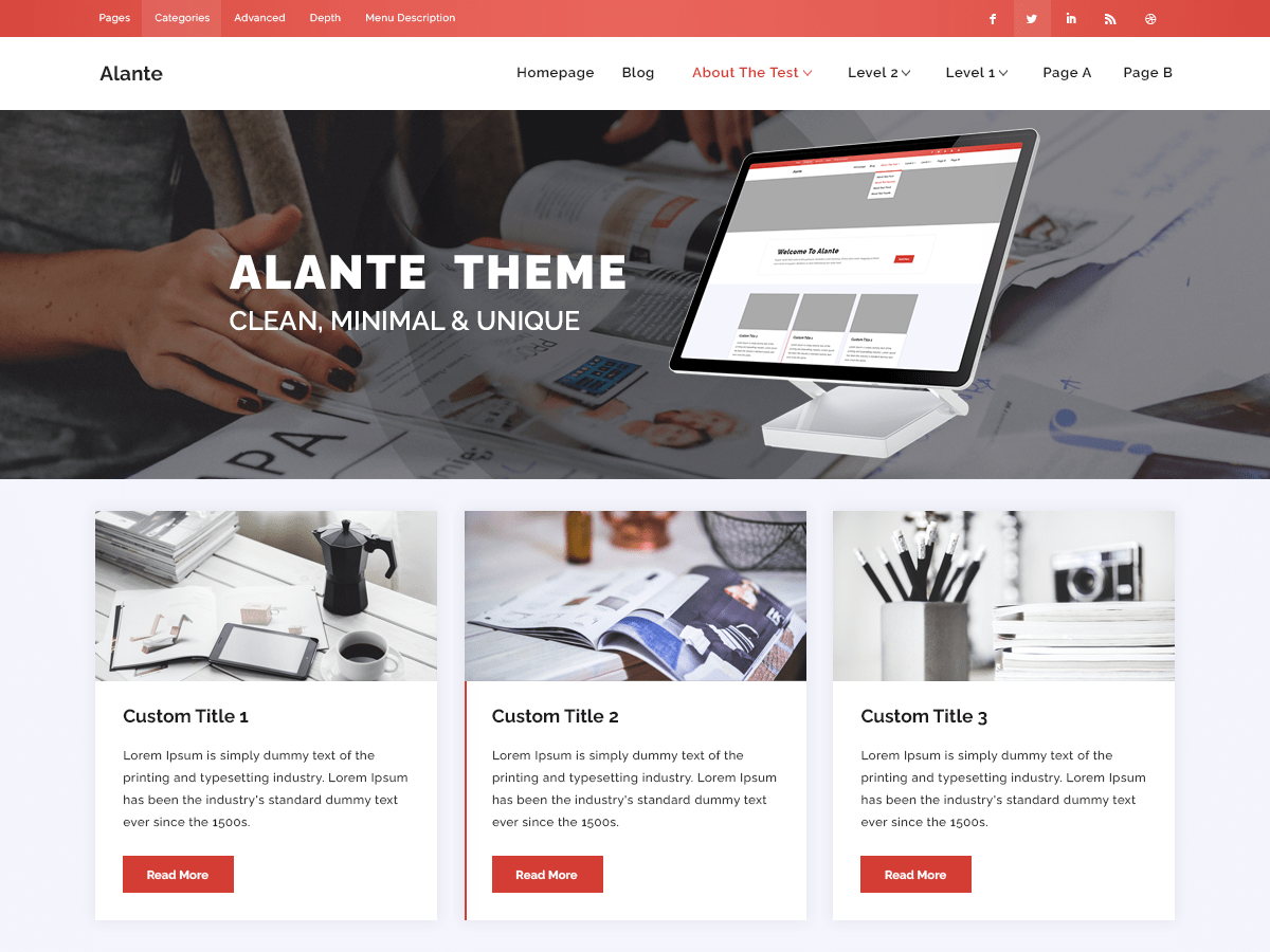 Alante iMagazine theme screenshot
