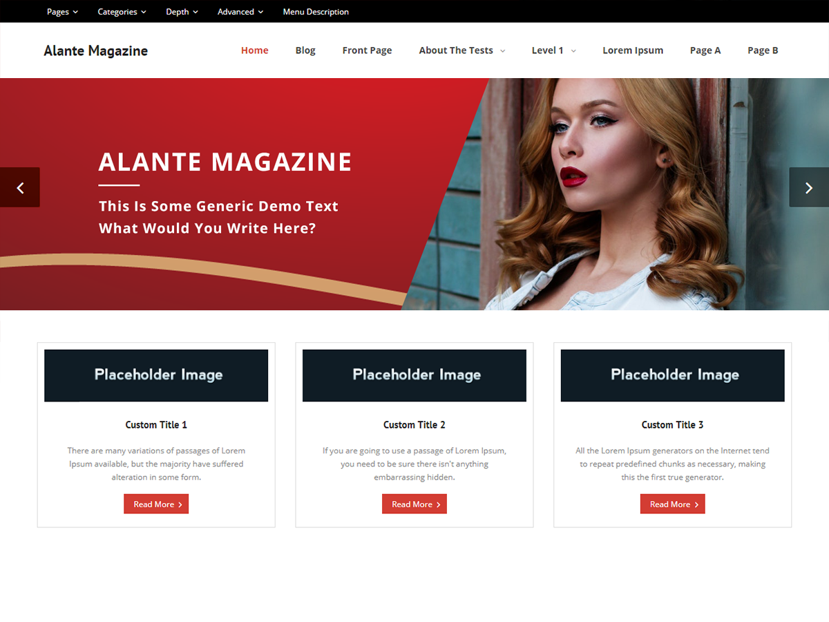 Alante Magazine theme screenshot