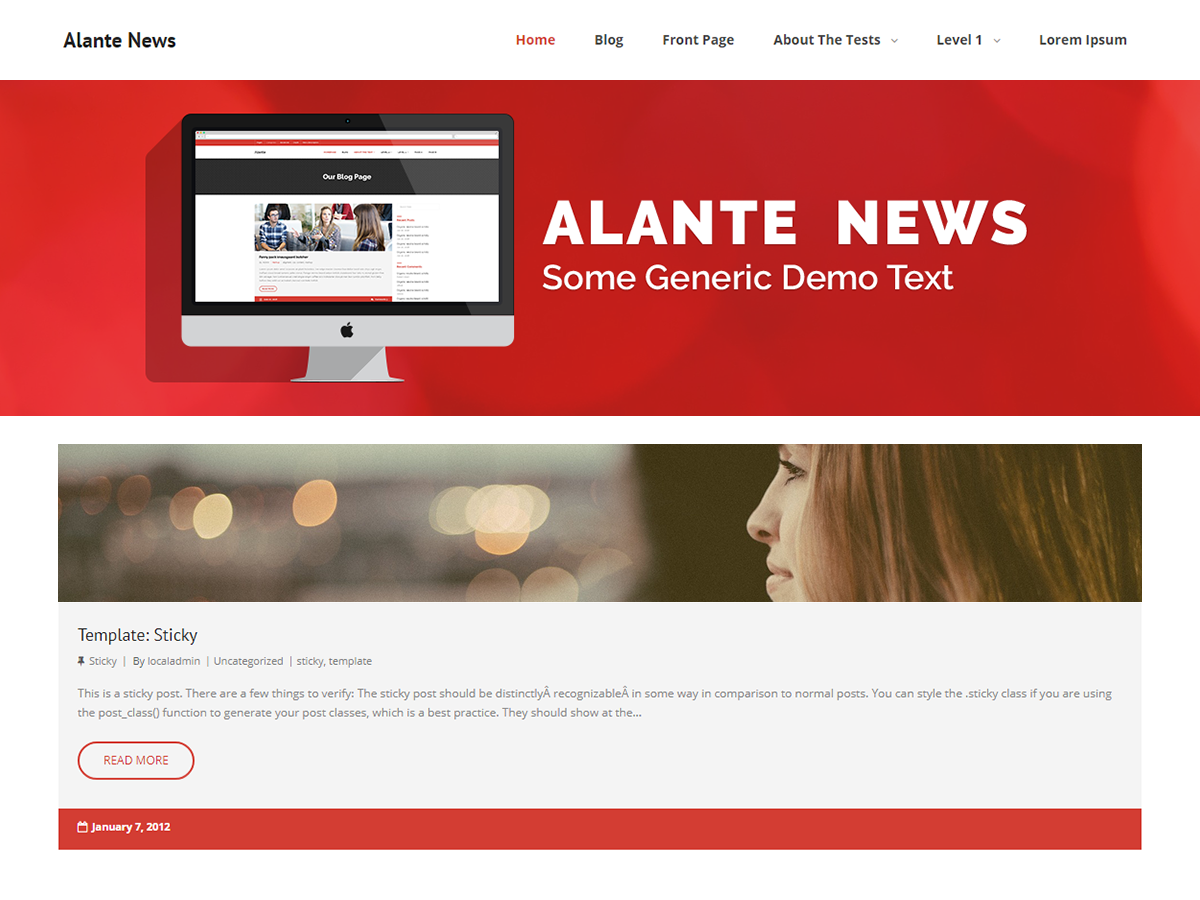Alante News theme screenshot