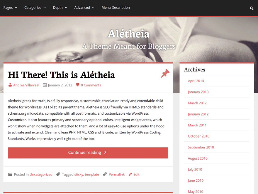 Alétheia theme screenshot
