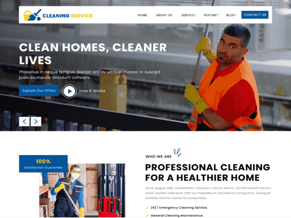 All Cleaning Services theme screenshot