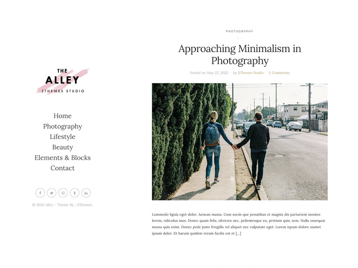 Alley theme screenshot