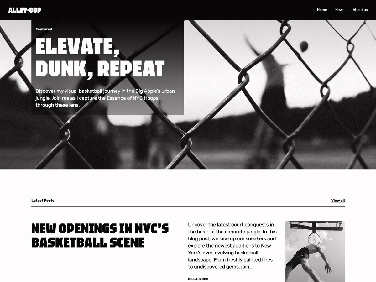 AlleyOop theme screenshot