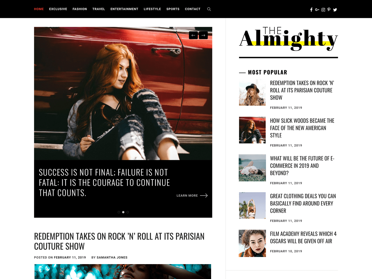 Almighty theme screenshot