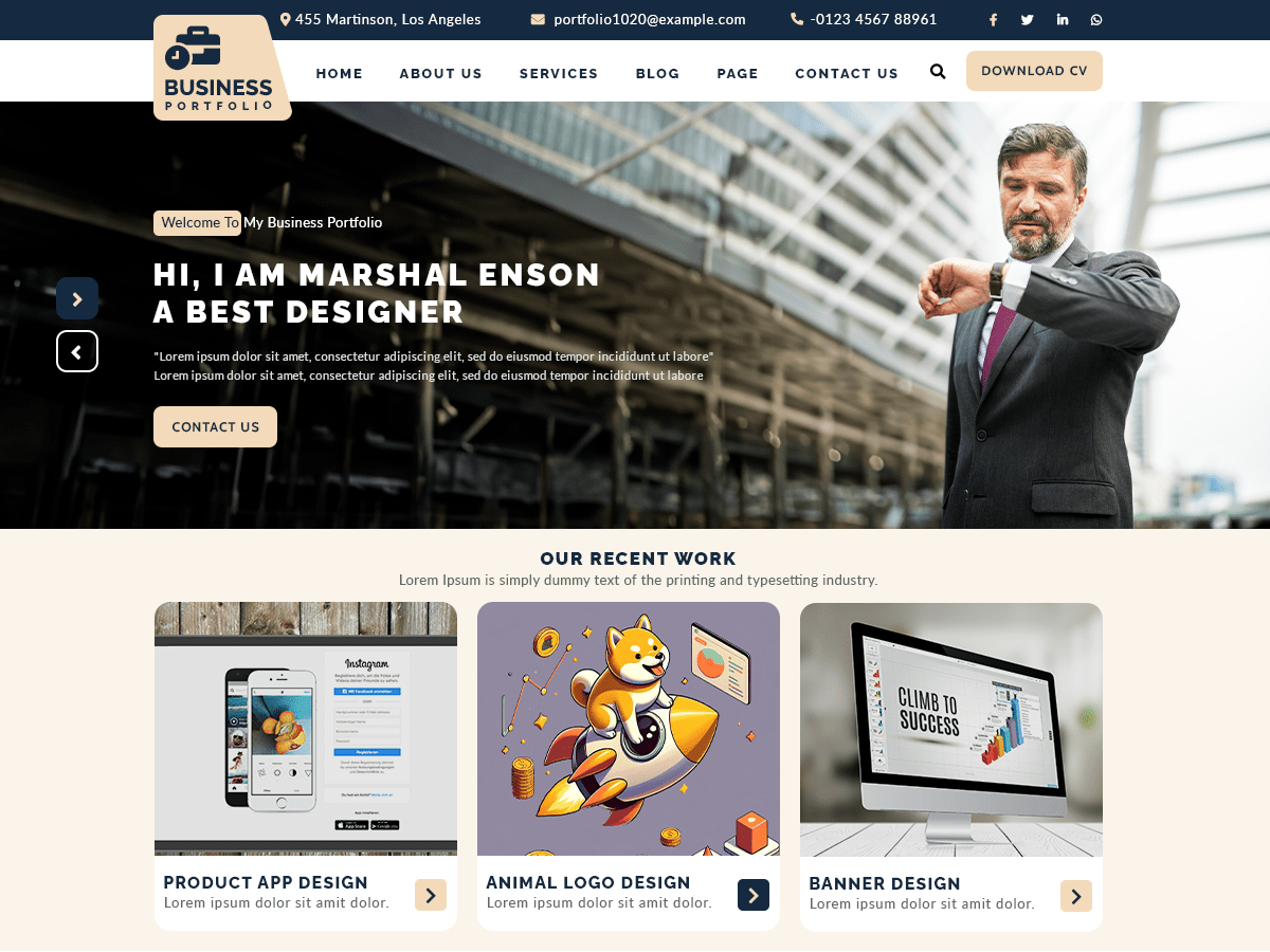 Alpha Business Portfolio theme screenshot