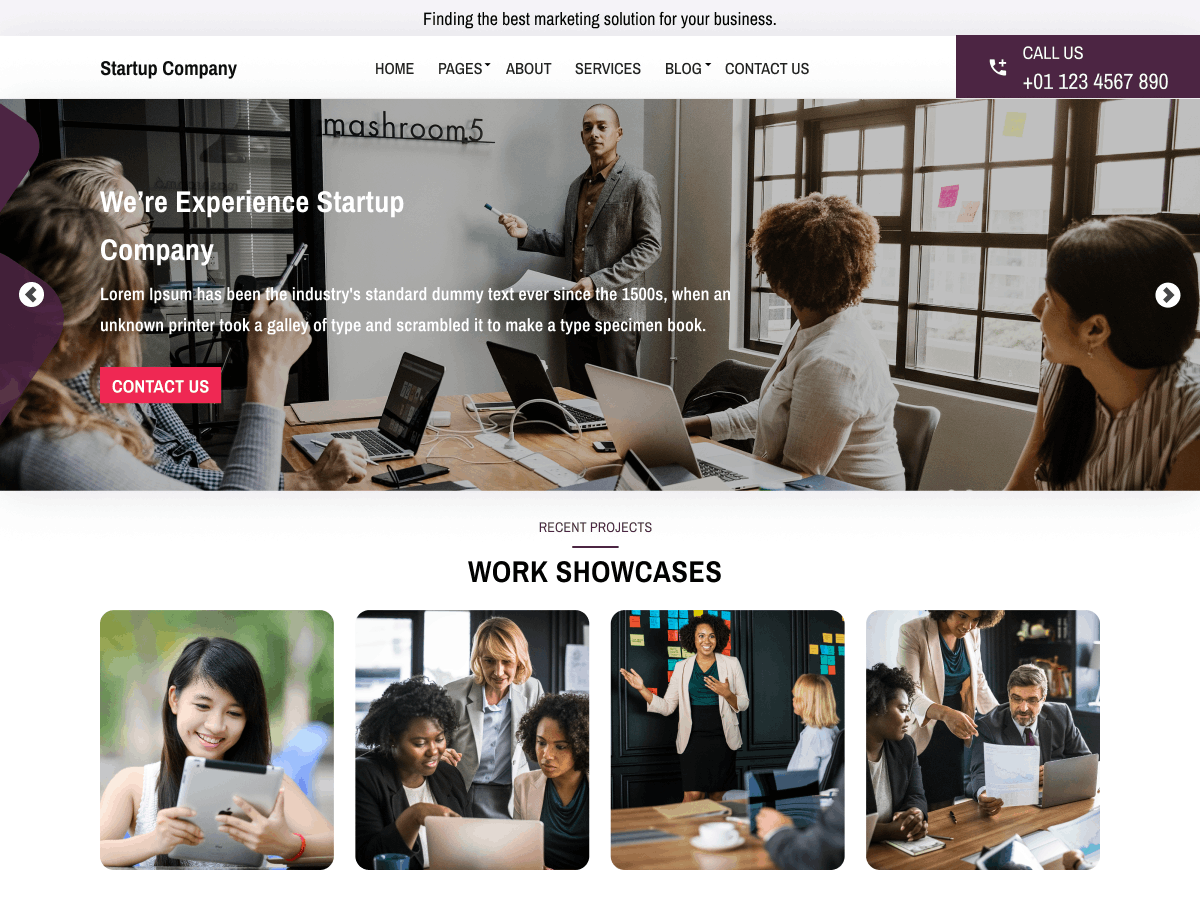 Alpha Business Startup theme screenshot