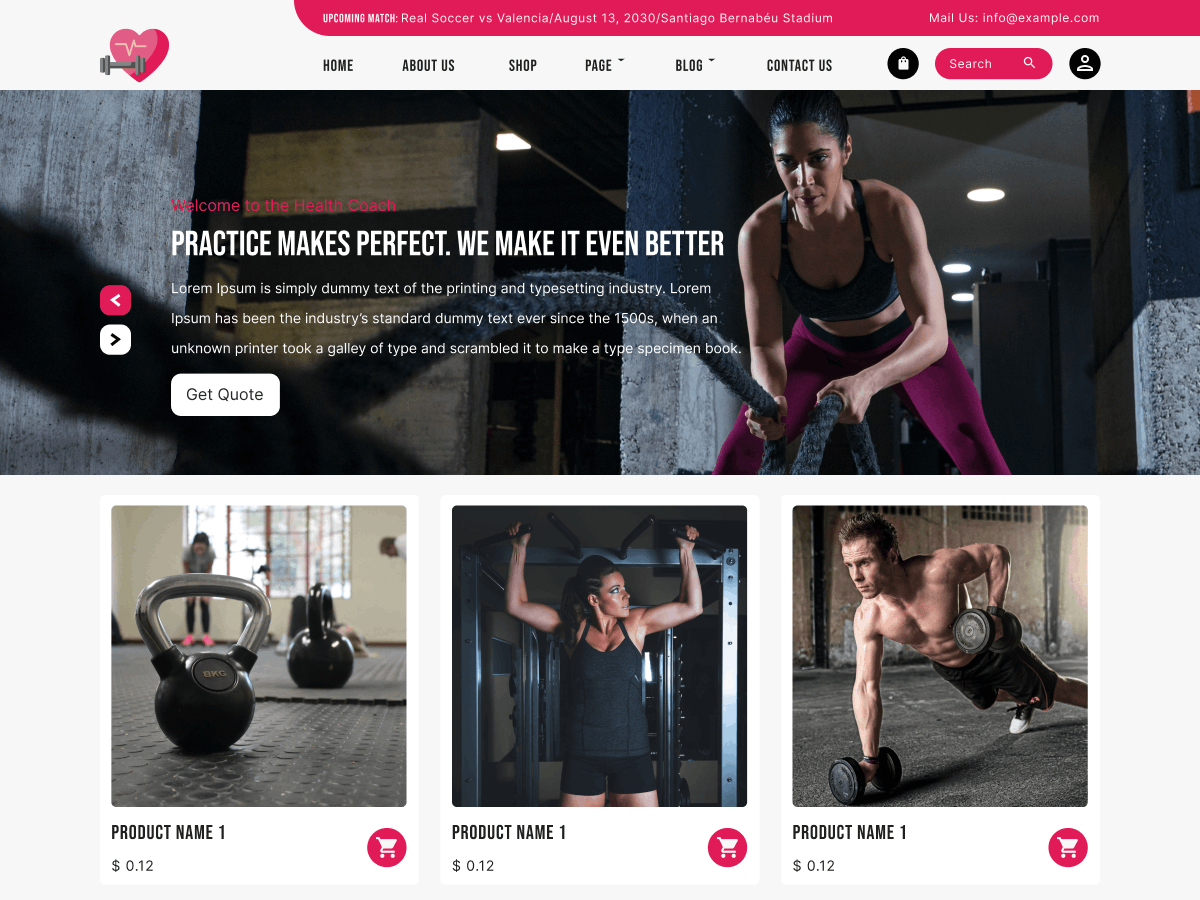 Alpha Health Coach theme screenshot