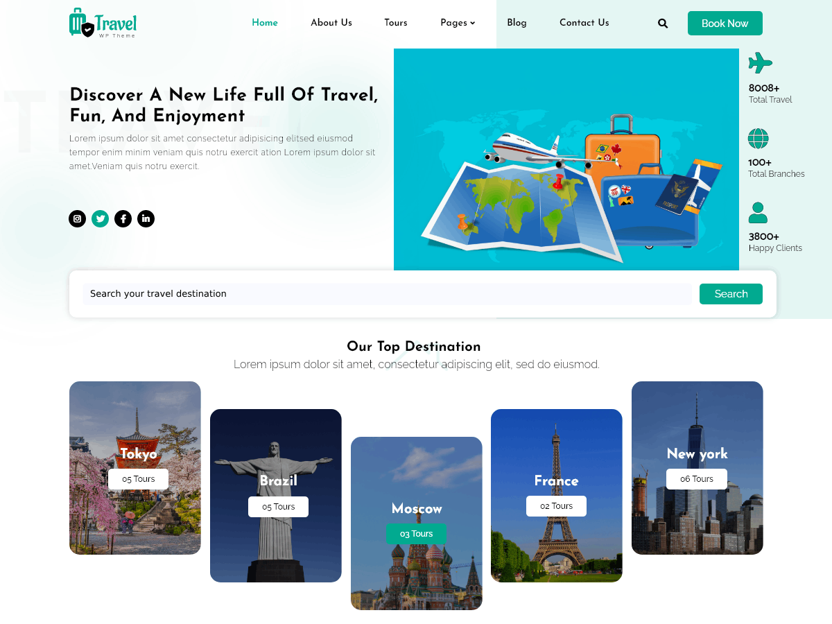 Alpha Travel Vacations theme screenshot