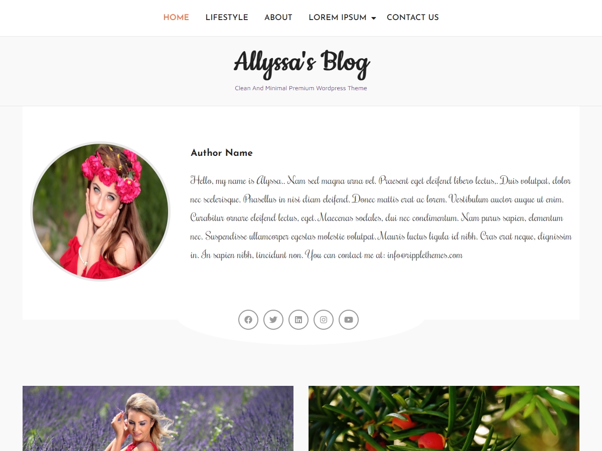Alyssa's Blog theme screenshot