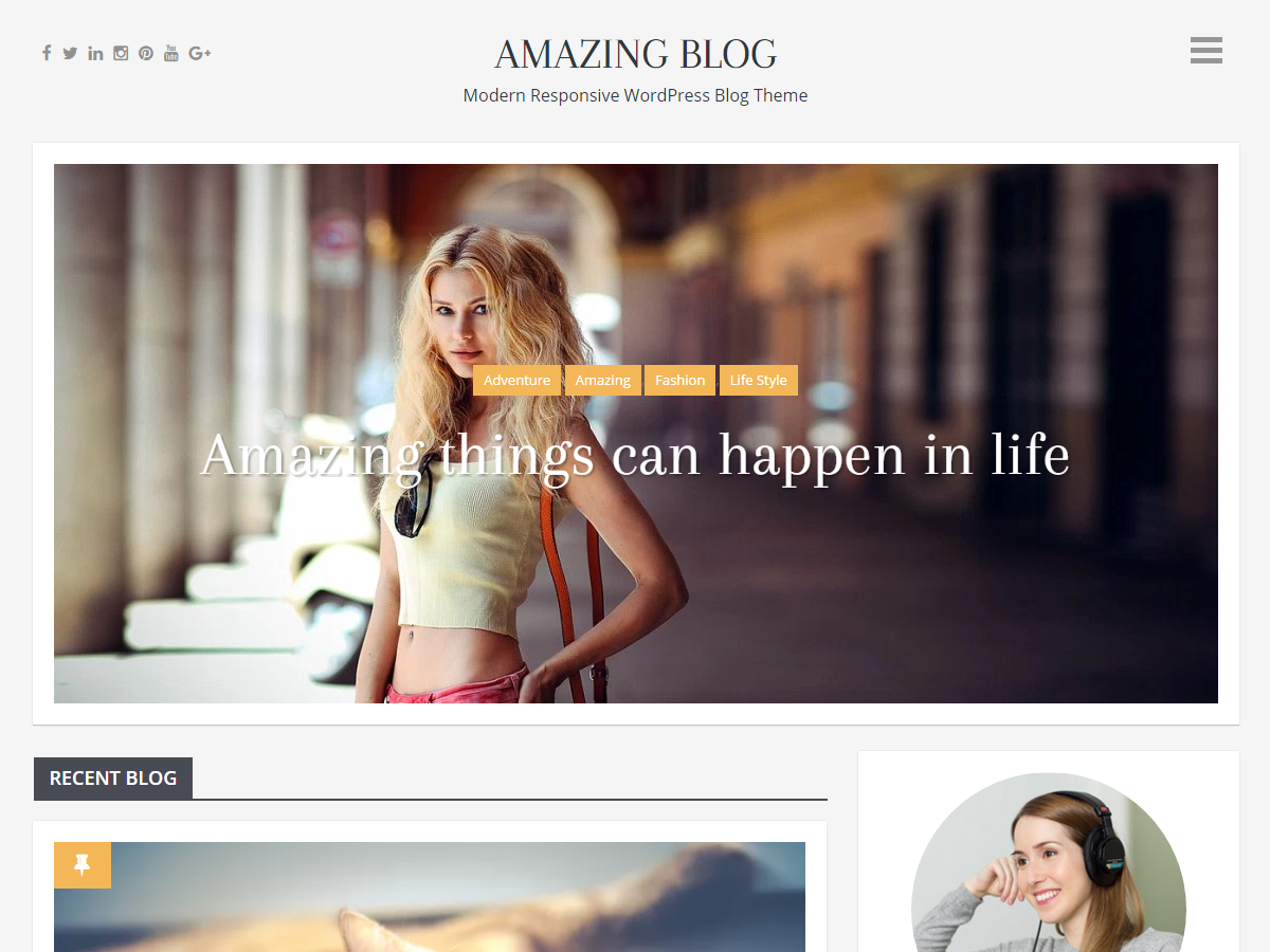 Amazing Blog theme screenshot