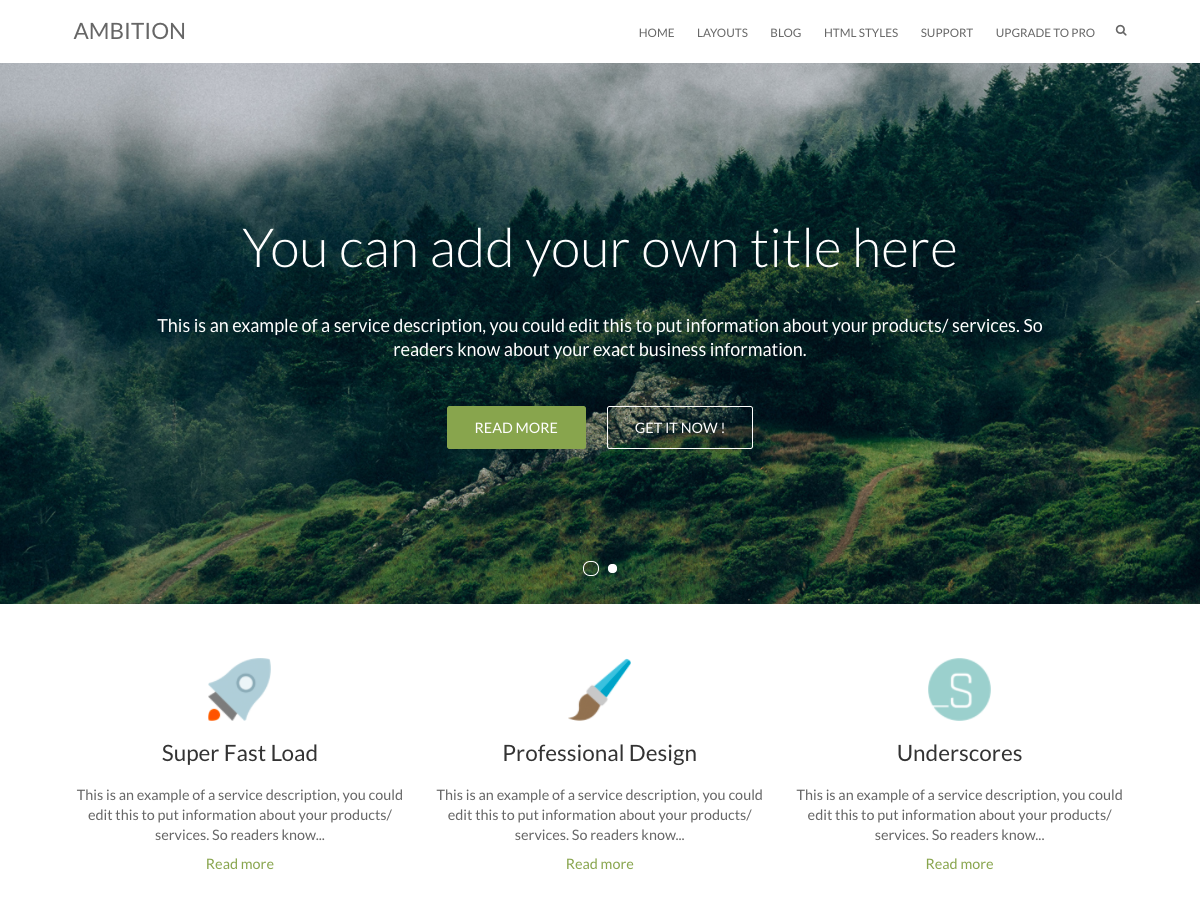 Ambition theme screenshot