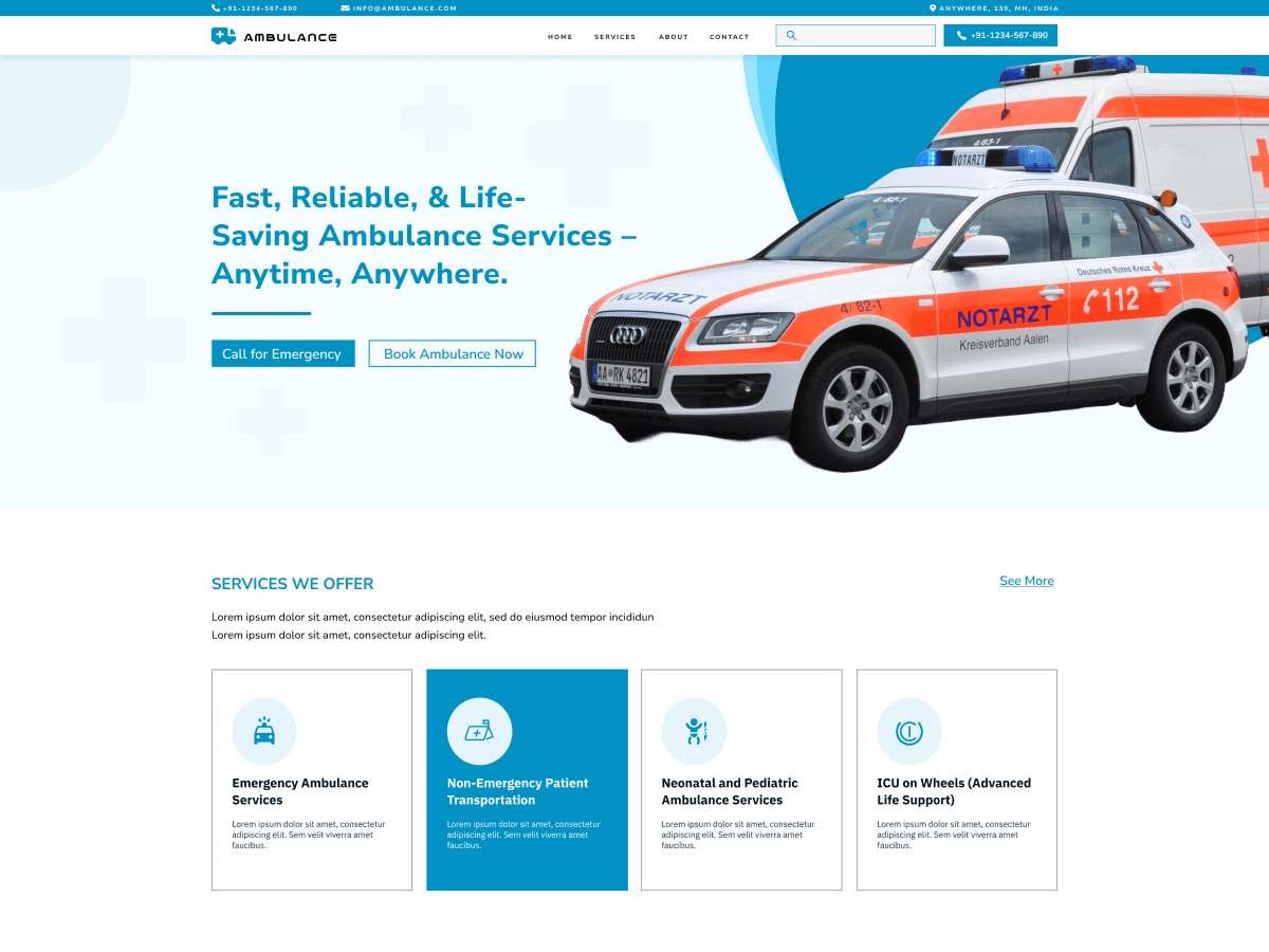 Ambulance Paramedics theme screenshot