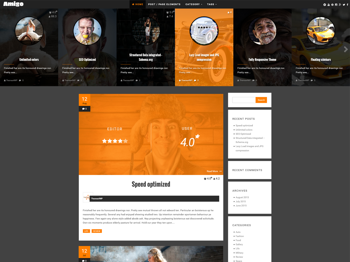 Amigo theme screenshot