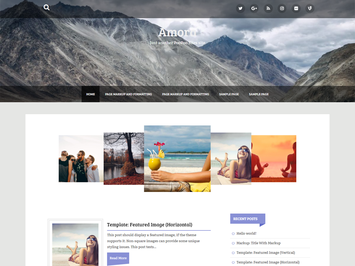 Amora theme screenshot