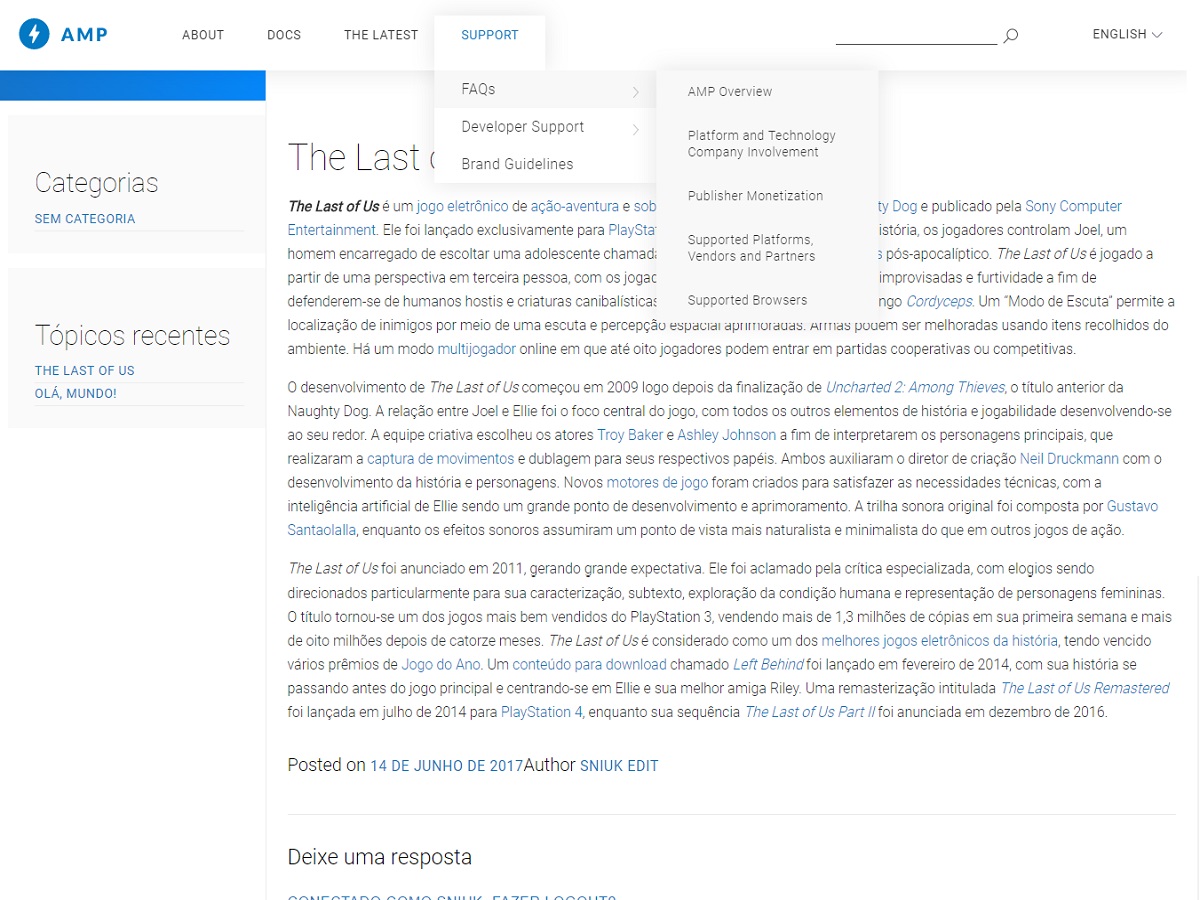 AMP - Accelerated Mobile Pages theme screenshot