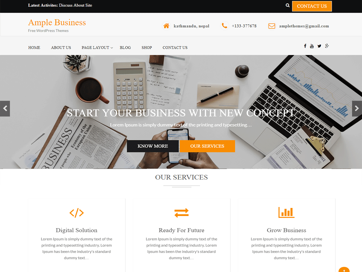 Ample Business theme screenshot
