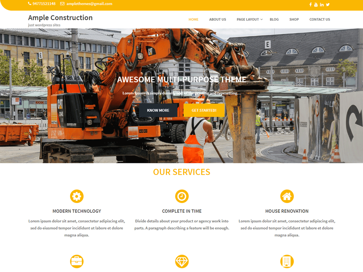 Ample Construction theme screenshot