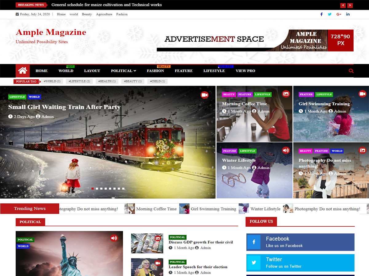 Ample Magazine theme screenshot