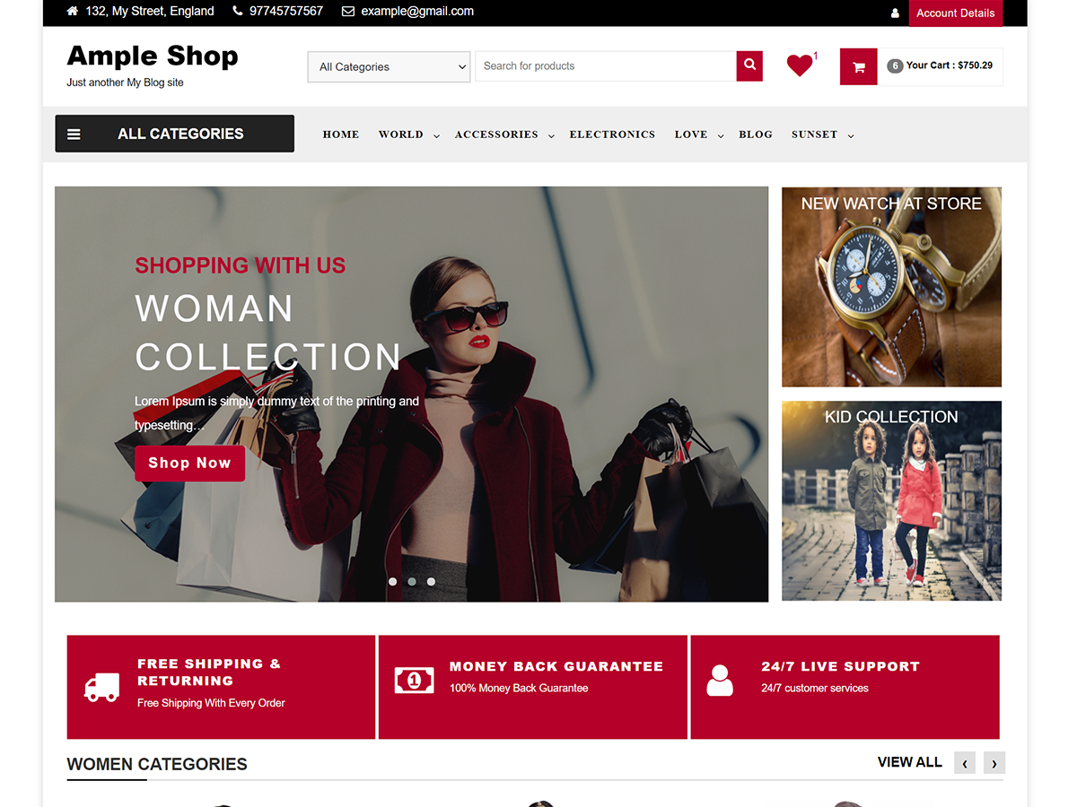 Ample Shop theme screenshot
