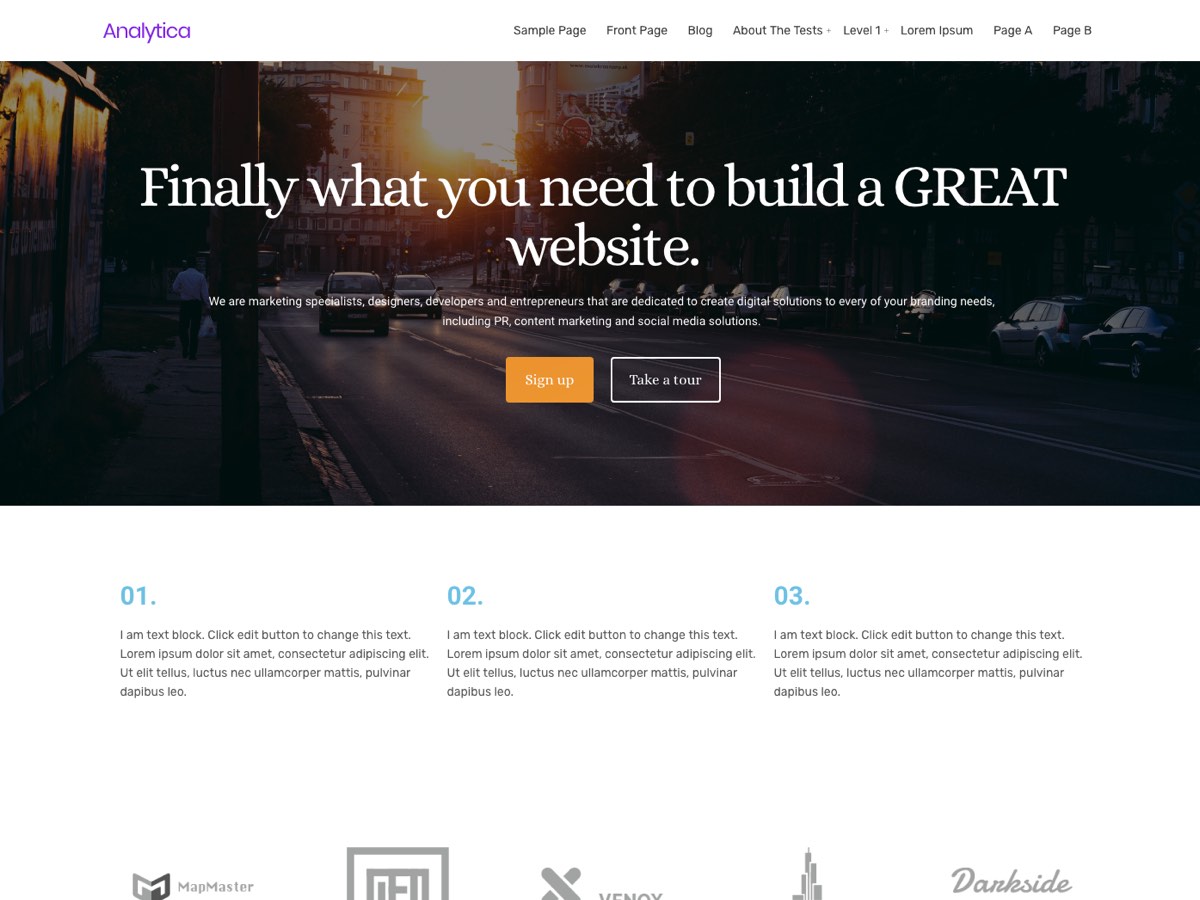 Analytica theme screenshot