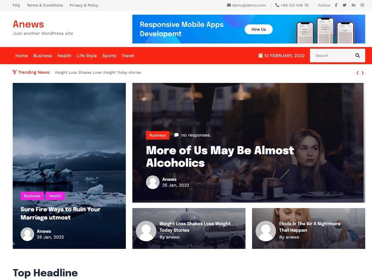 Anews theme screenshot